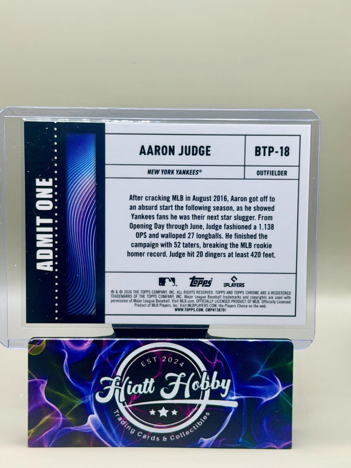 2026 Topps Chrome - #BTP-18 Aaron Judge - Big Ticket Players