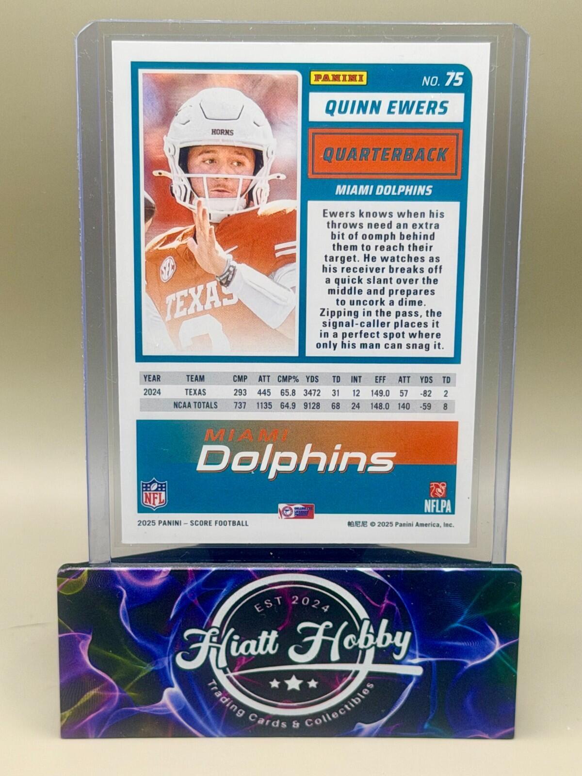 2025 Panini Score - #75 Quinn Ewers (RC)