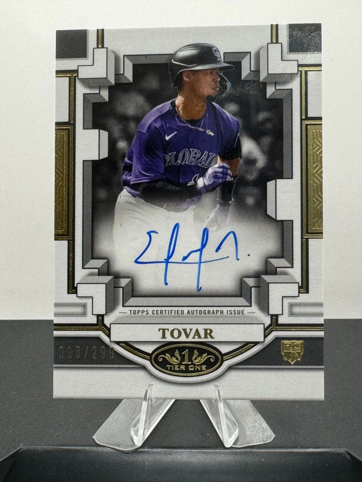 2023 Topps Tier One - Break Out Autographs #BOA-ET2 Ezequiel Tovar /299 (AU, RC)