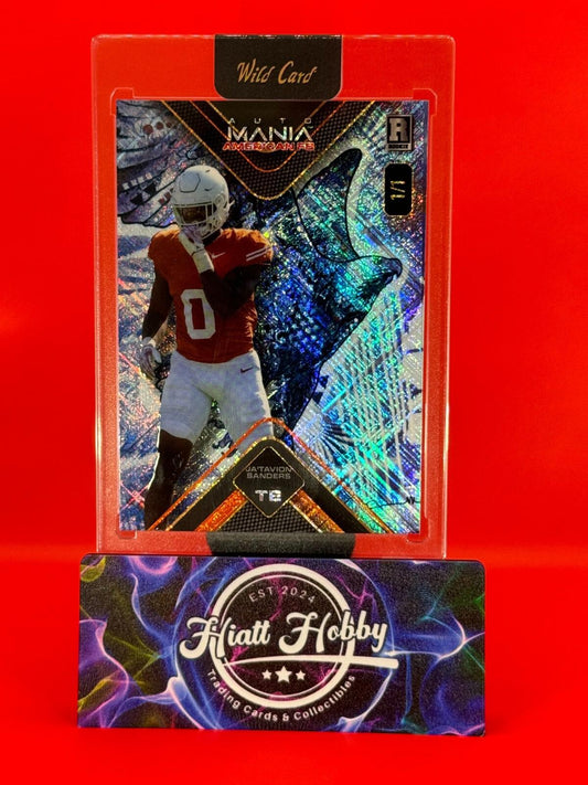 🔥🔥 2024 Wild Card Auto Mania Blue Eagle - Ja'Tavion Sanders #2024 - 1/1 🔥🔥