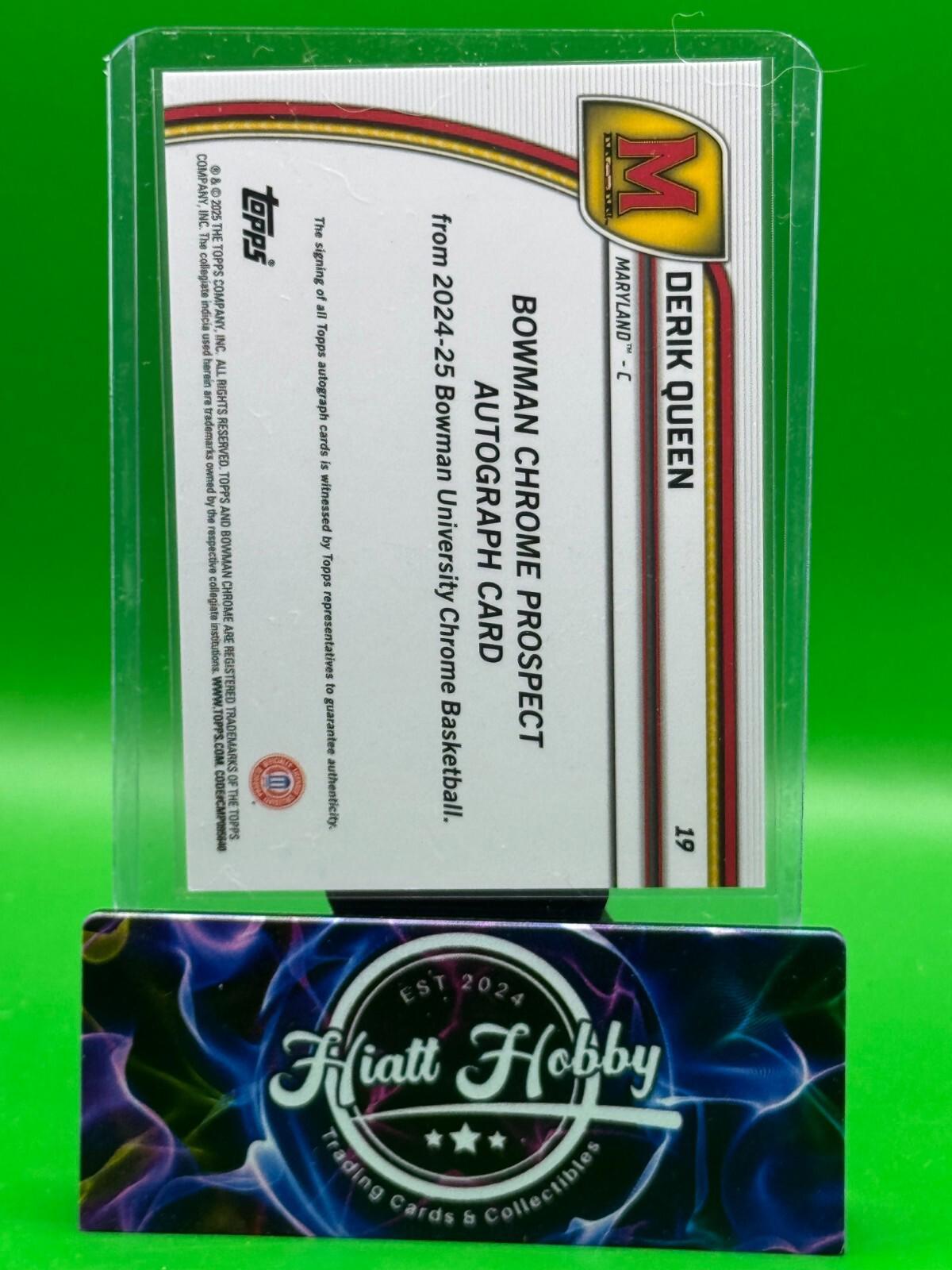 2024-25 Bowman University Chrome Basketball - Derik Queen #19 - Green Shimmer Au