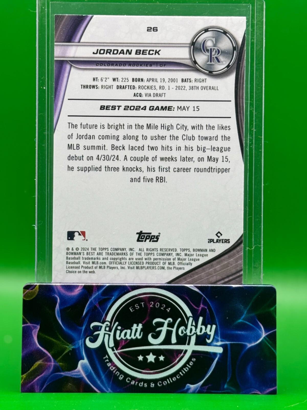 2024 Bowman's Best - Jordan Beck #26 - Wave Refractor