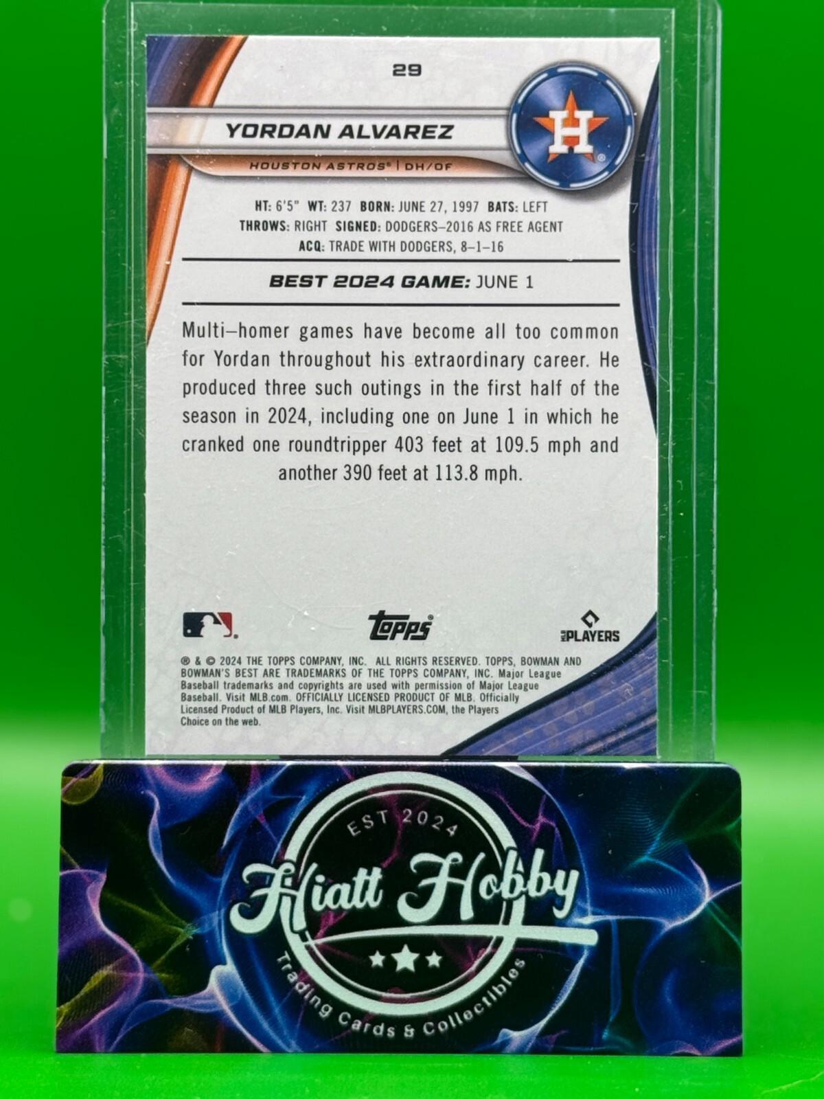 2024 Bowman's Best - Yordan Alvarez #29 - Wave Refractor