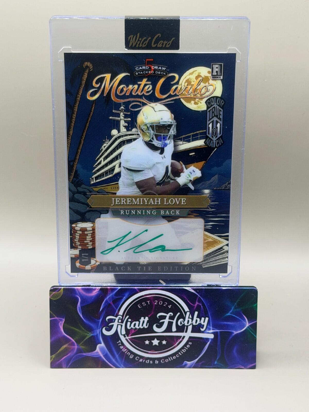2025 Wild Card 5 Card Draw - Jeremiyah Love  Gold Monte Carlo Auto 1/1