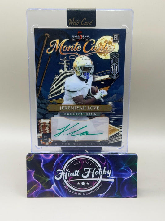 2025 Wild Card 5 Card Draw - Jeremiyah Love  Gold Monte Carlo Auto 1/1