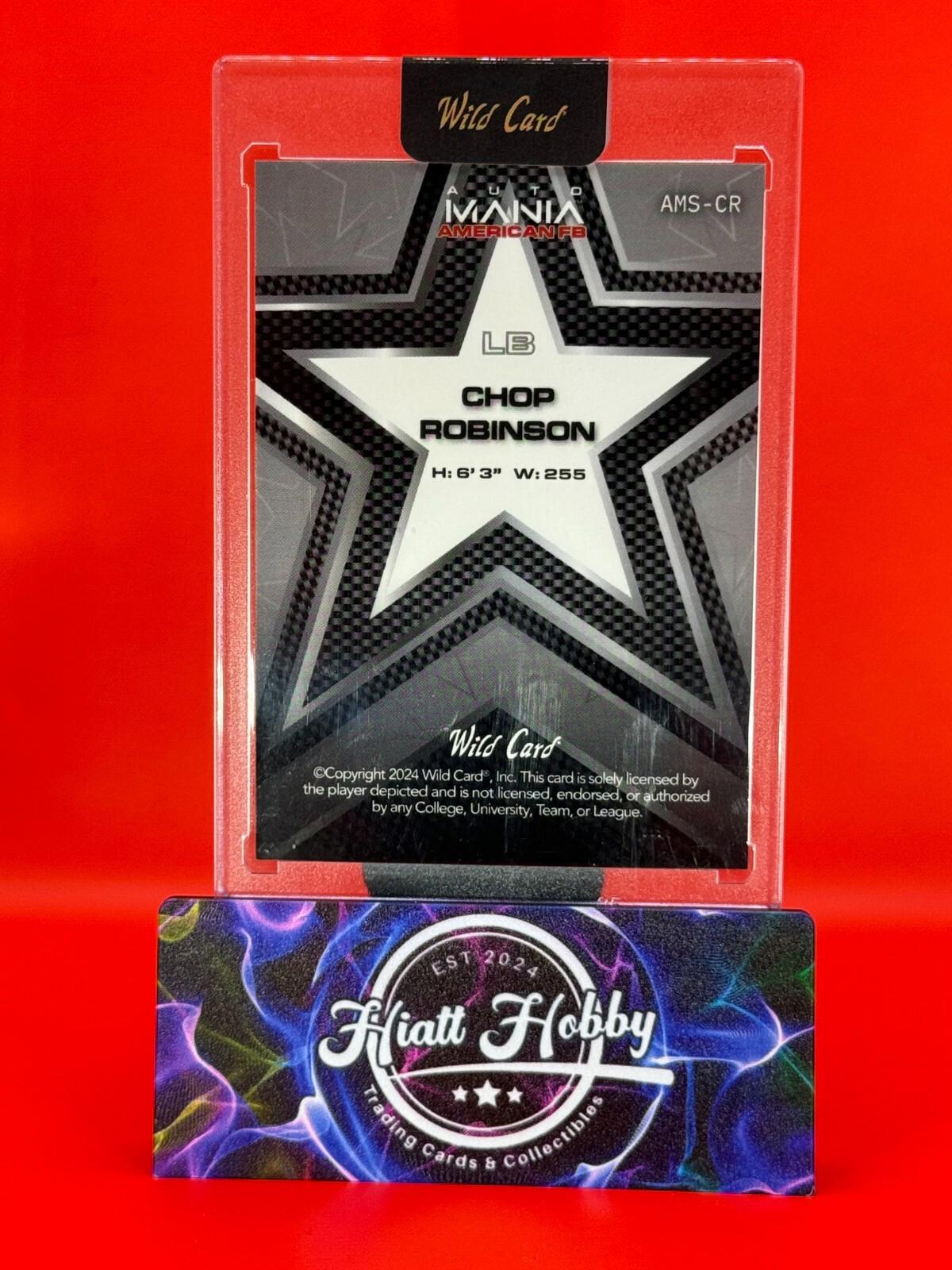 2024 Wild Card Auto Mania - Chop Robinson - AMS-CR - Golden Eagle - 1/1 🔥🔥