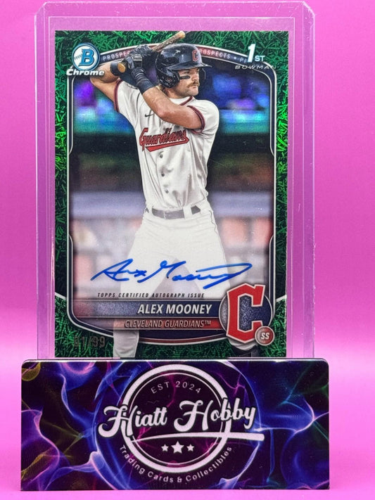 2025 Bowman Chrome - Alex Mooney #CPA-AM Green Grass Auto /99 (RC, AU)