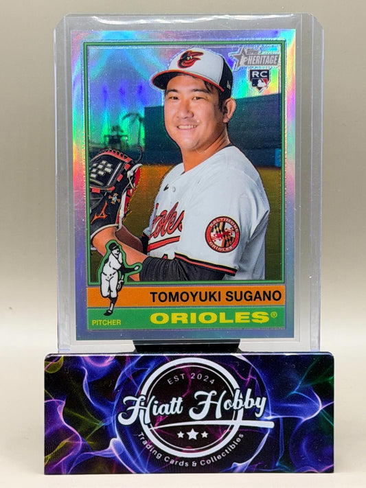 2025 Topps Heritage High Number - Tomoyuki Sugano #611 - Green Chrome /99 (RC)