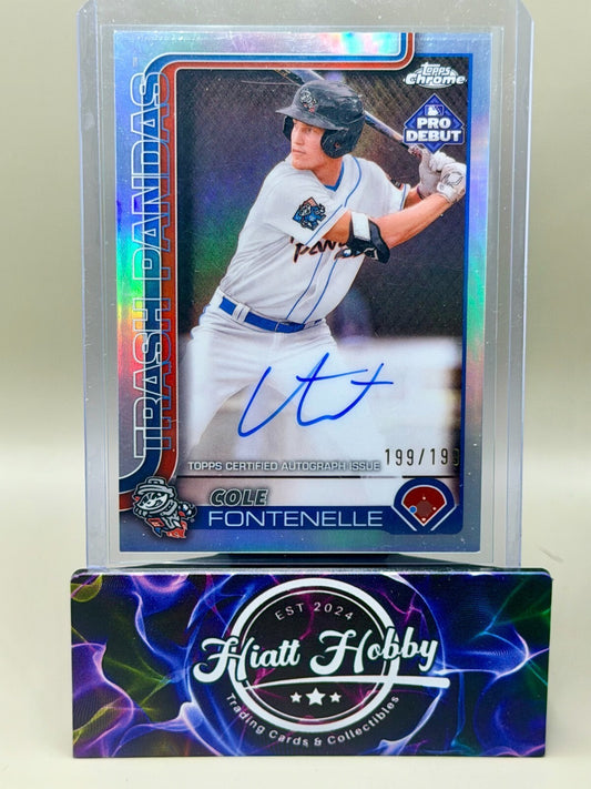 2025 Topps Pro Debut Chrome - #PDC-111 Cole Fontenelle - Refractor Auto 199/199