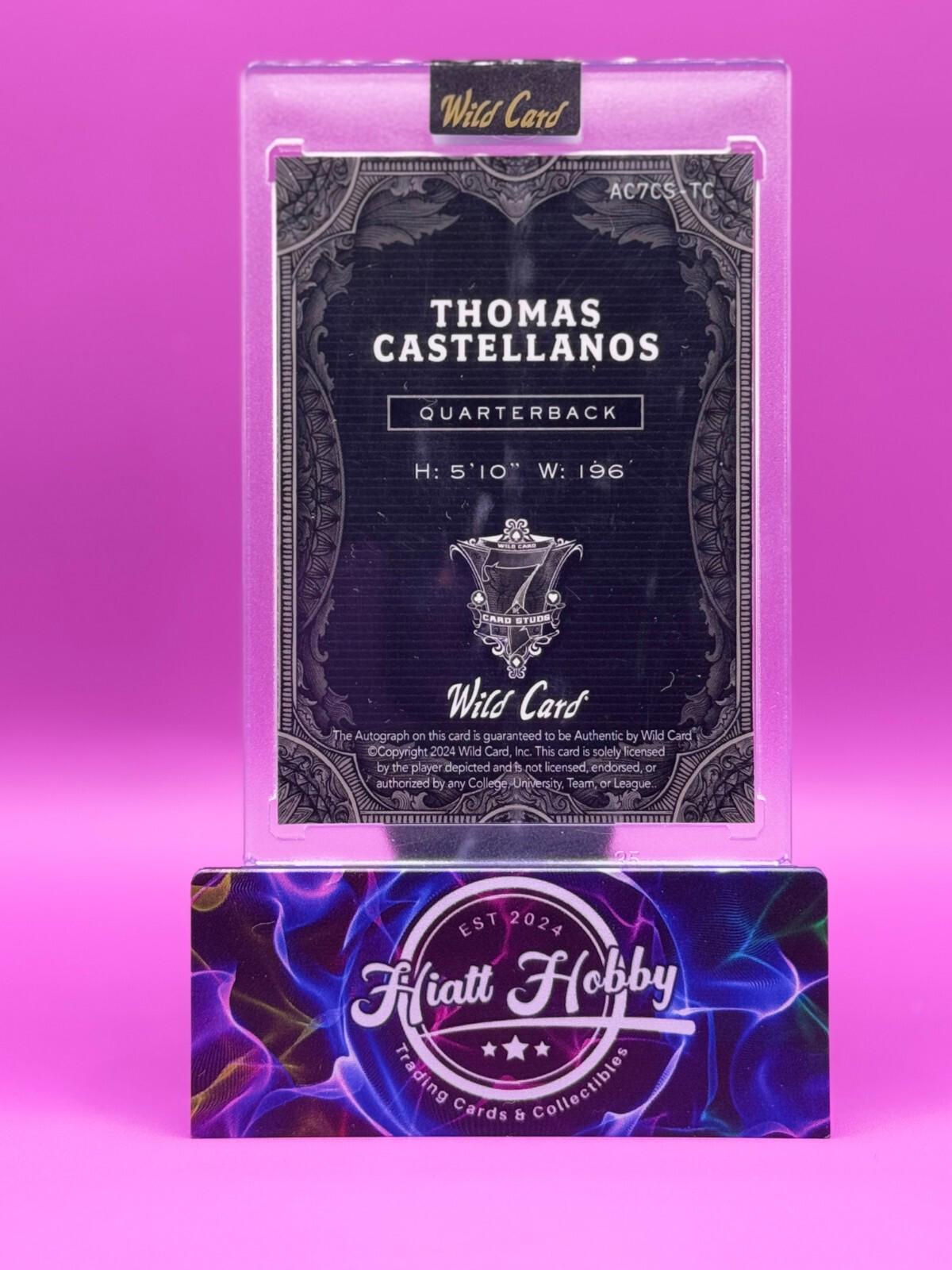 2024 Wild Card 7-Card Stud Thomas Castellanos #AC7CSTC Platinum Rainbow Auto 2/2