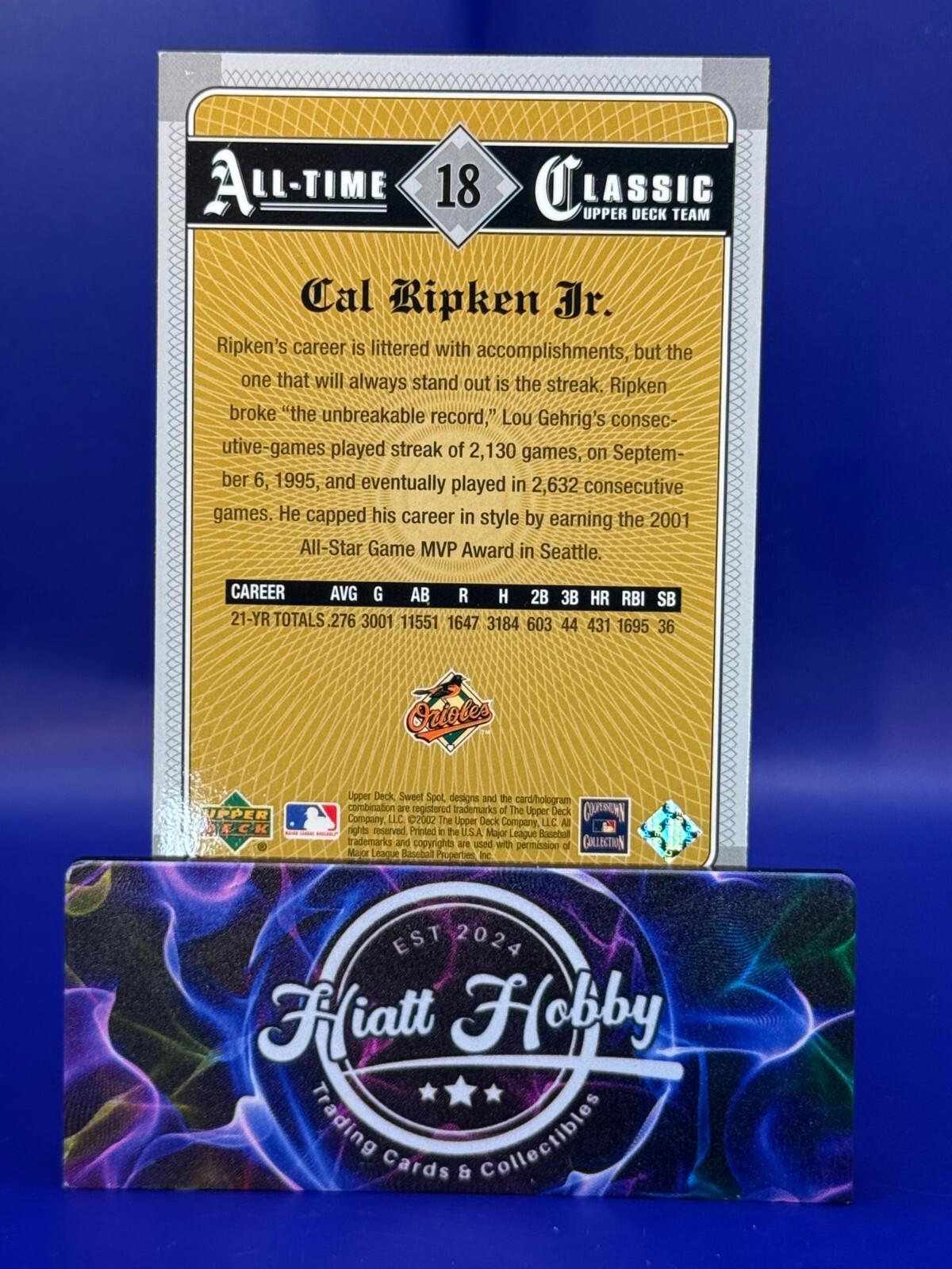 2002 Upper Deck Sweet Spot Classics - #18 Cal Ripken