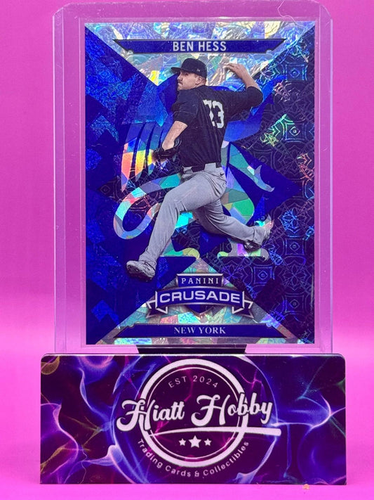 2025 Panini Crusade - Ben Hess #34 - Blue Crusade - Cracked Ice (RC)