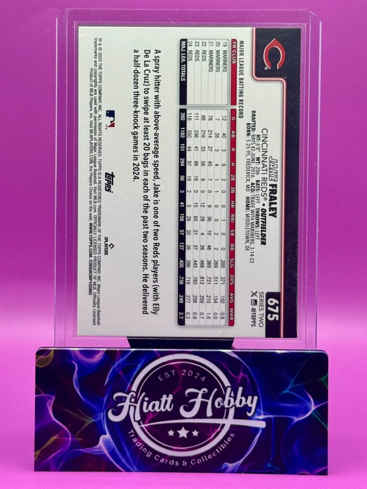 2025 Topps Series 2 - Jake Fraley #675 Rainbow Foilboard