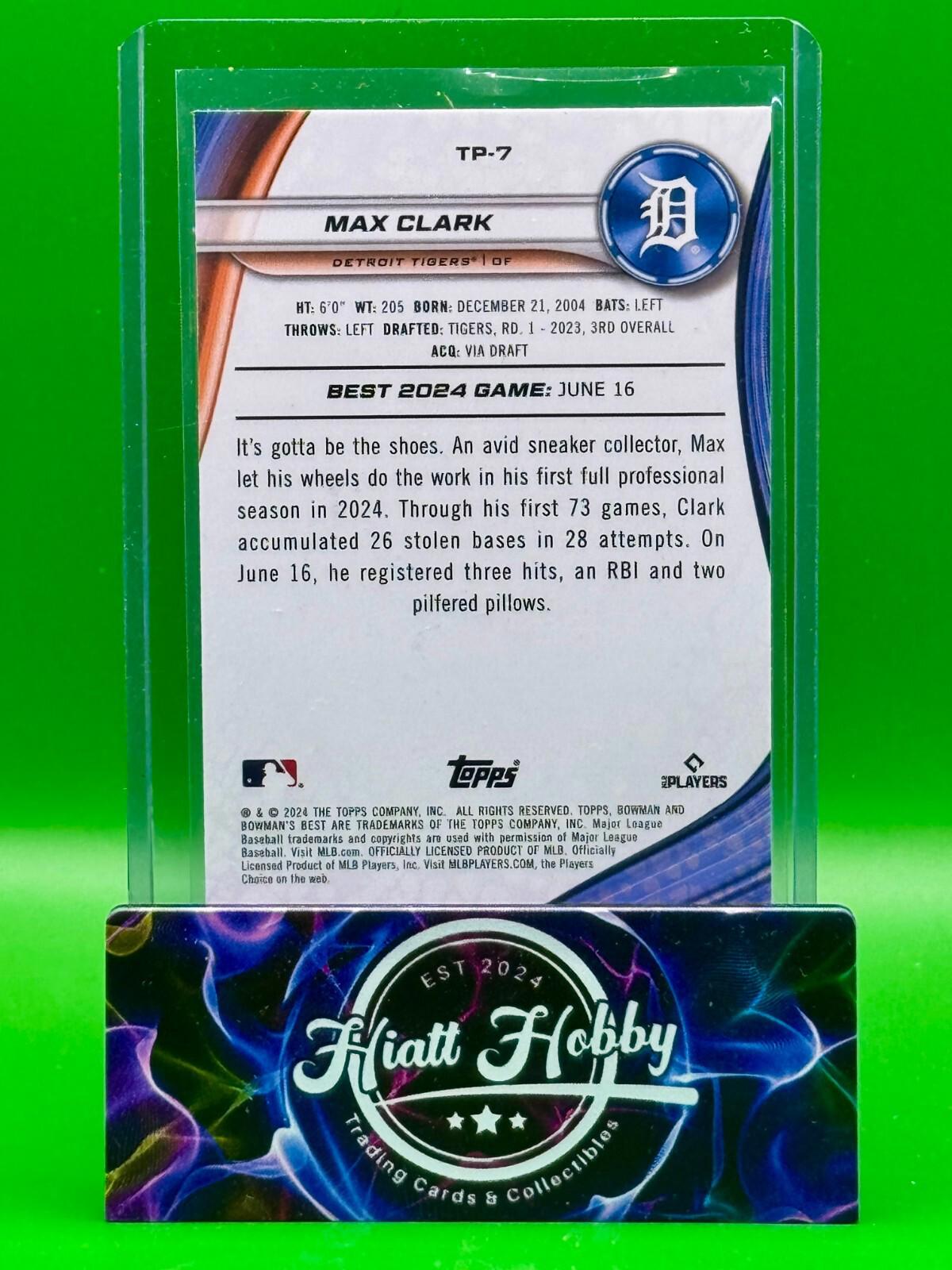 2024 Bowman's Best - Max Clark #TP-7 - Purple Refractor /250