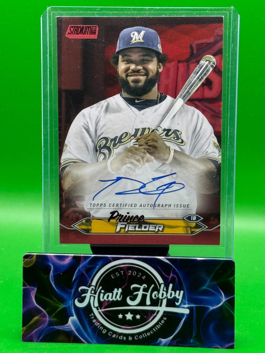 2024 Topps Stadium Club - Autographs Prince Fielder #SCBA-PF - Red Auto /50 (AU)