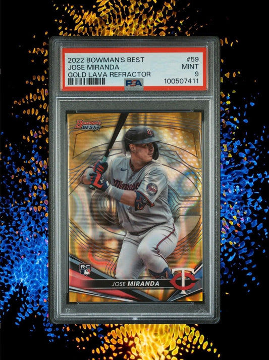 2022 Bowman's Best - Gold Lava Refractor #59 Jose Miranda /75 (RC) - PSA 9
