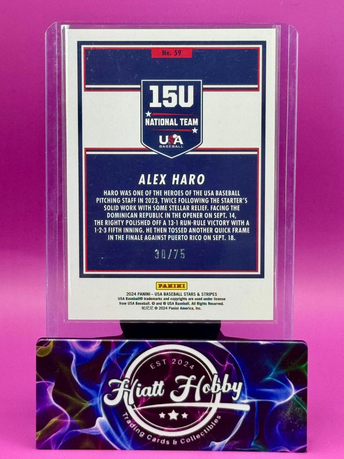 2024 Panini Stars and Stripes - Alex Haro #59 Orange /75 (RC)