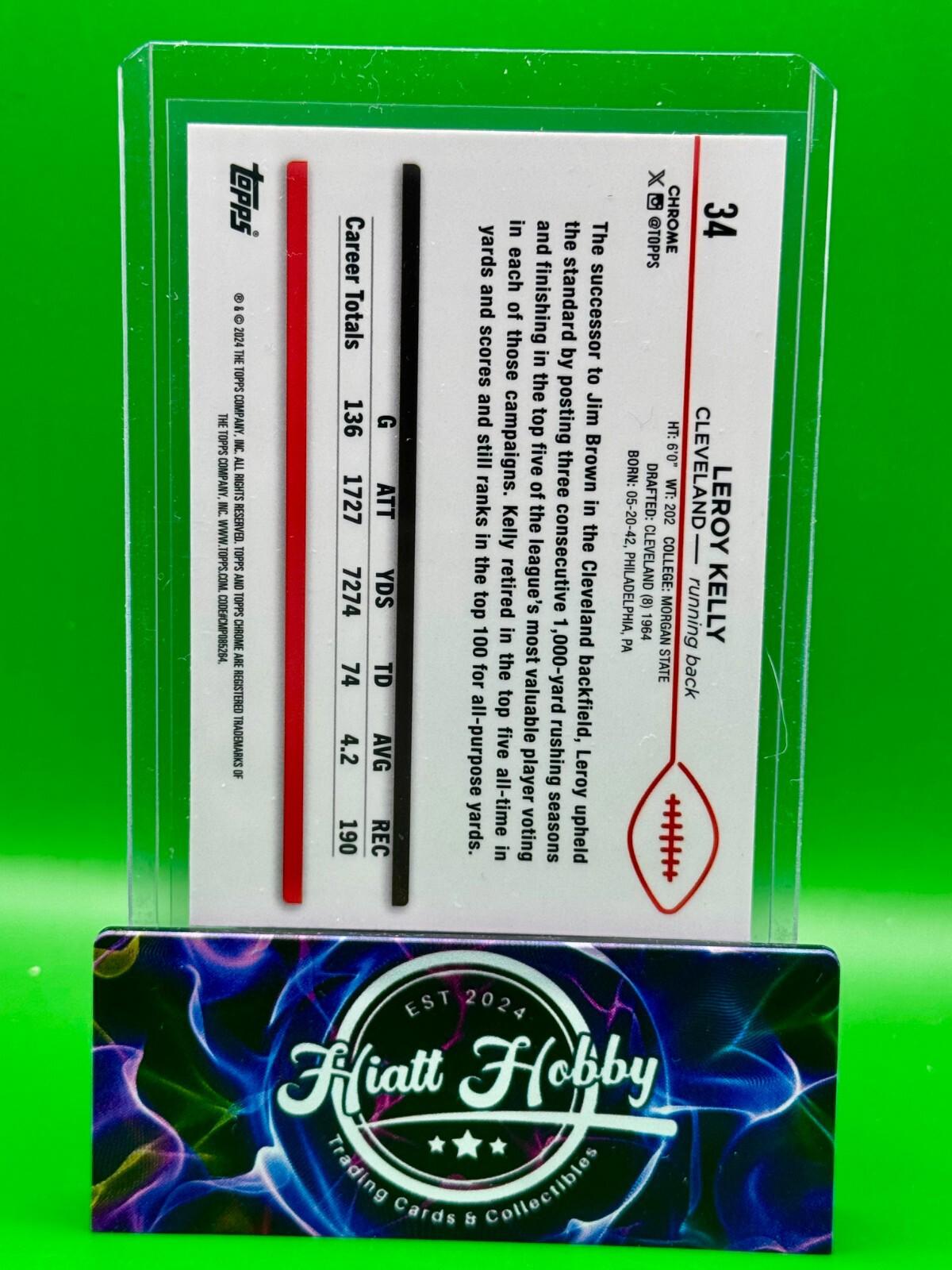 2024 Topps Chrome Football - LeRoy Kelly #34 - Pink Refractor
