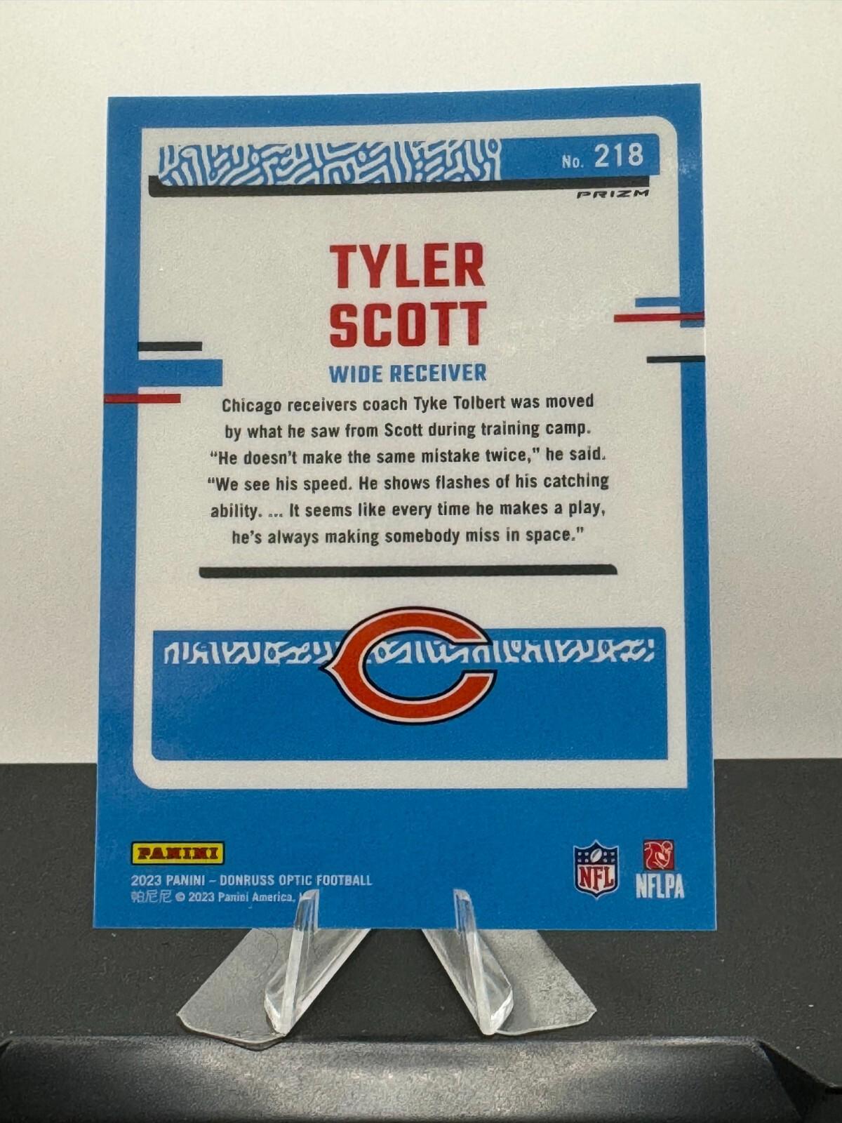 2023 Panini Donruss Optic - Rated Rookie #218 Tyler Scott (RC) - Red Hyper Prizm