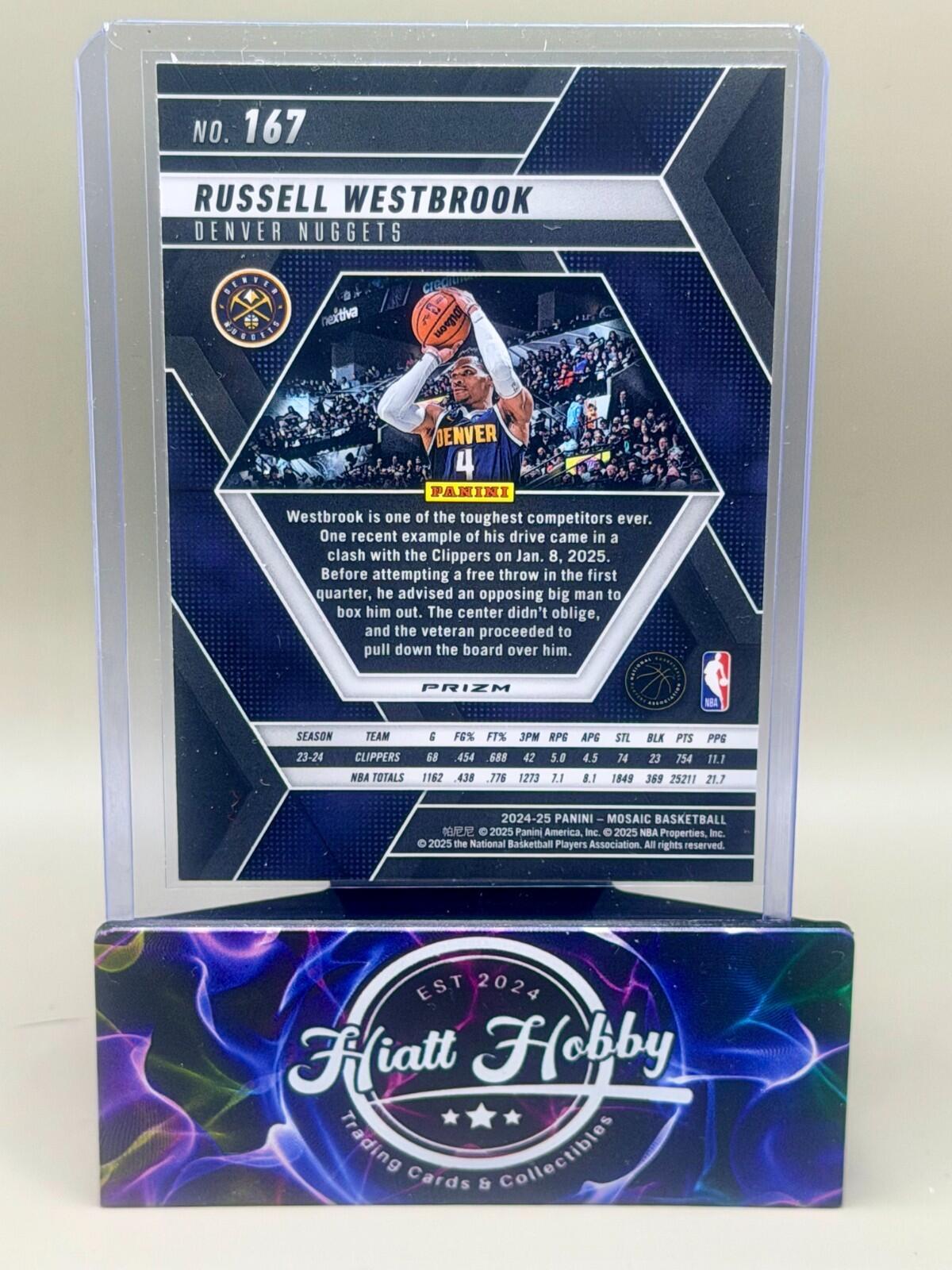 2024-25 Panini Mosaic Basketball - #167 Russell Westbrook - Green Mosaic