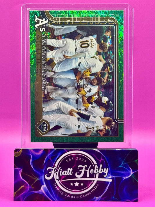 2025 Topps Series 2 - Athletics Team Card #594 - Green Glitter /99