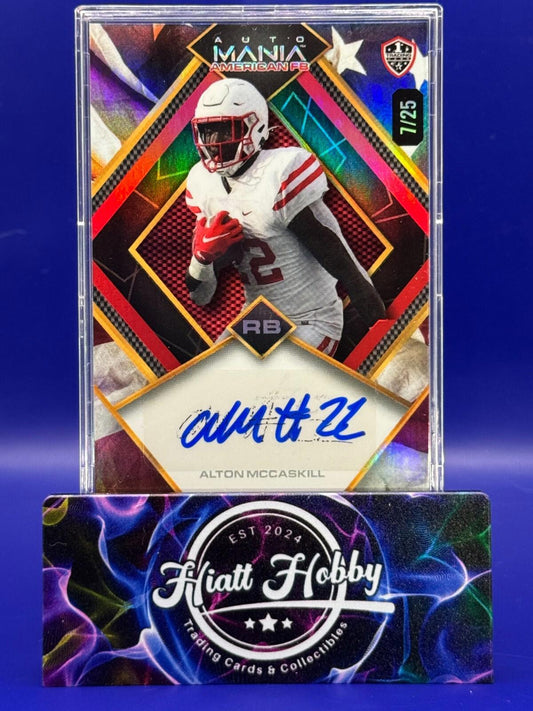 2024 Wild Card Auto Mania - Alton McCaskill #AMAD-AM - American Flag /25