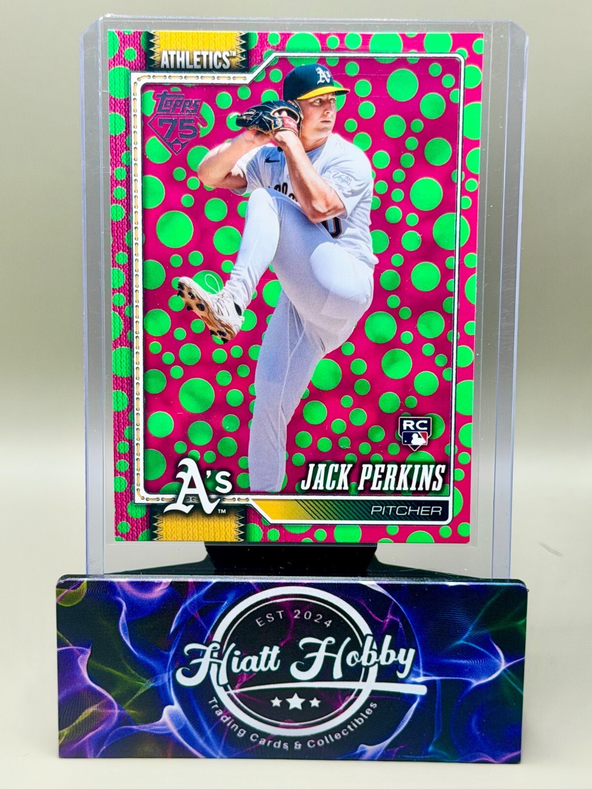 2026 Topps Series 1 - #206 Jack Perkins - Holiday Green/Pink Polka Dots (RC)