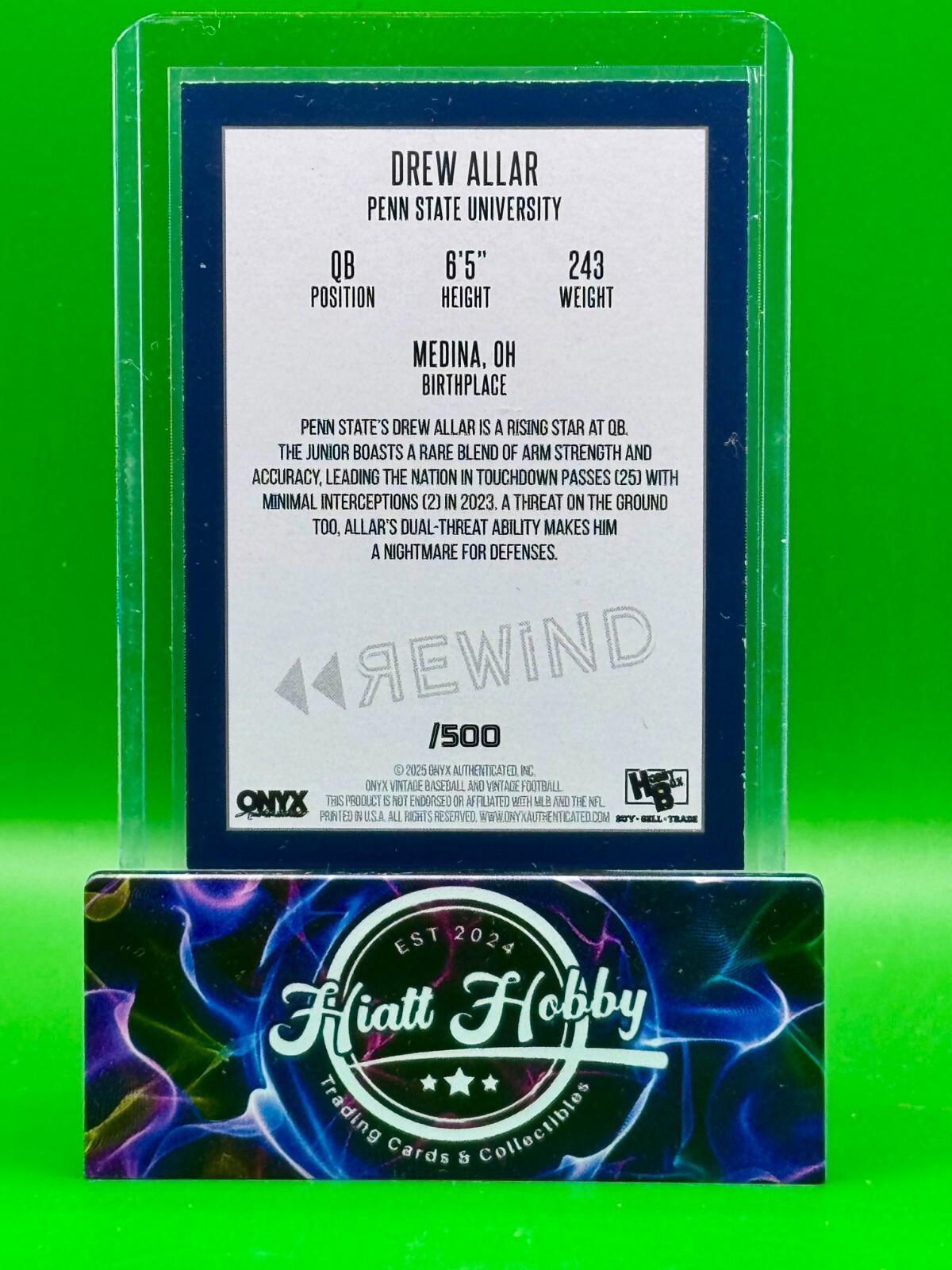2024 Onyx Holiday Cards - Drew Allar - Green /500
