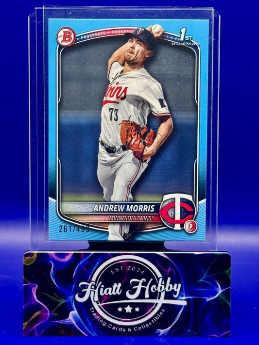 2025 Bowman -  Andrew Morris #BP-90 - Blue Sky Border /499 (RC)
