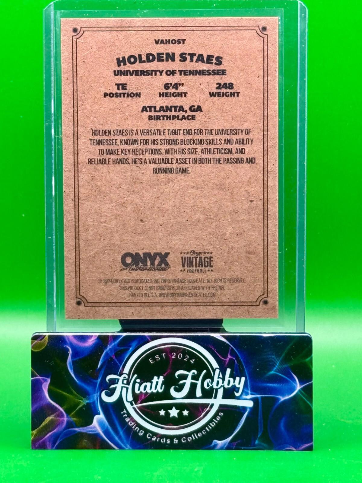 2024 Onyx Vintage Football - Holden Staes #VAHOST - Auto