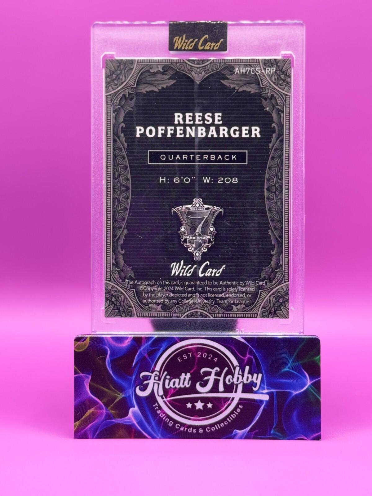 2024 Wild Card 7-Card Stud - Reese Poffenbarger  - Gold Kaleidoscope Auto 1/1