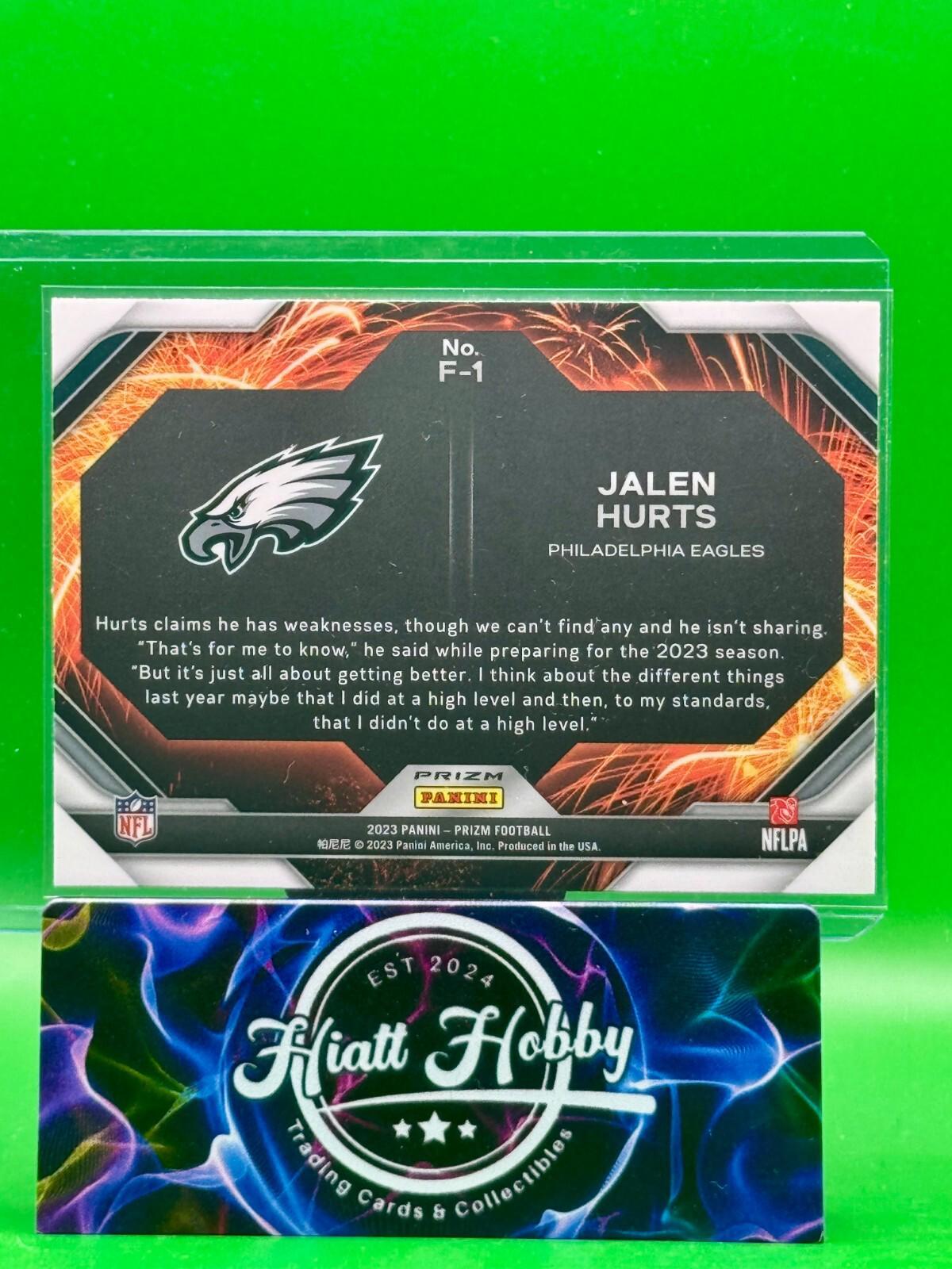 2023 Panini Prizm - Fireworks Jalen Hurts #F-1 Green Prizm