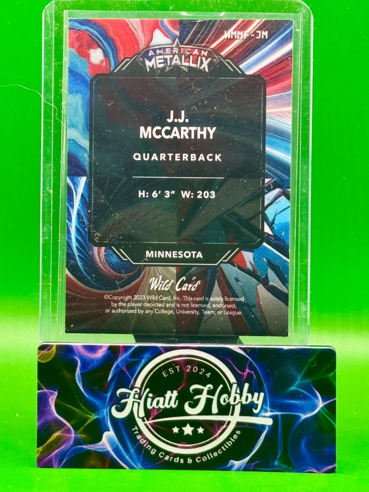 2024 Wild Card Metallix - JJ McCarthy - Blue Mojo Megafractal 1/1 - Case Hit