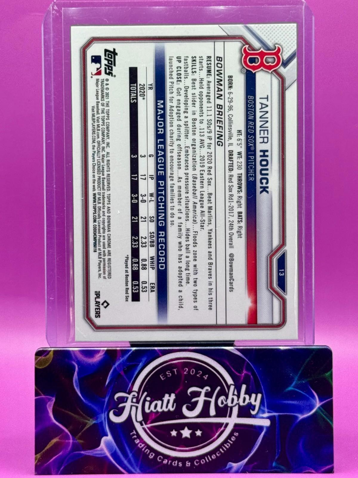 2021 Bowman Chrome Sapphire - Tanner Houck #13 (RC)