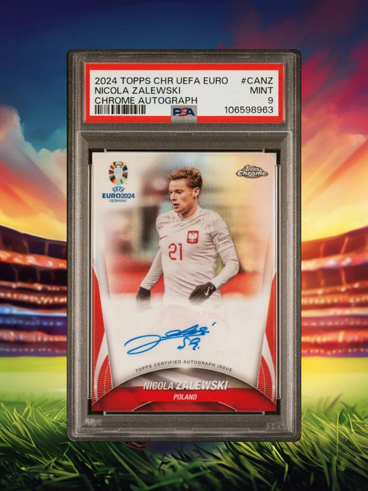 2024 Topps Chrome UEFA Euro - Nicola Zalewski #CA-NZ - Refractor Auto - PSA 9