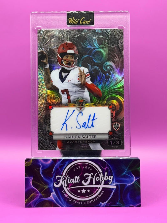 2024 Wild Card 7-Card Stud - Kaidon Salter #AC7CS-KS - Silver Rainbow Auto 1/3