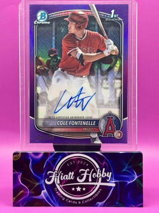 2025 Bowman Chrome - Cole Fontenelle #CPA-CF Purple Refractor /250 (AU, RC)