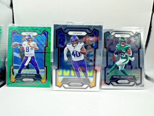2023 Panini Prizm Football Rookies and Green Prizm - LOT of 3