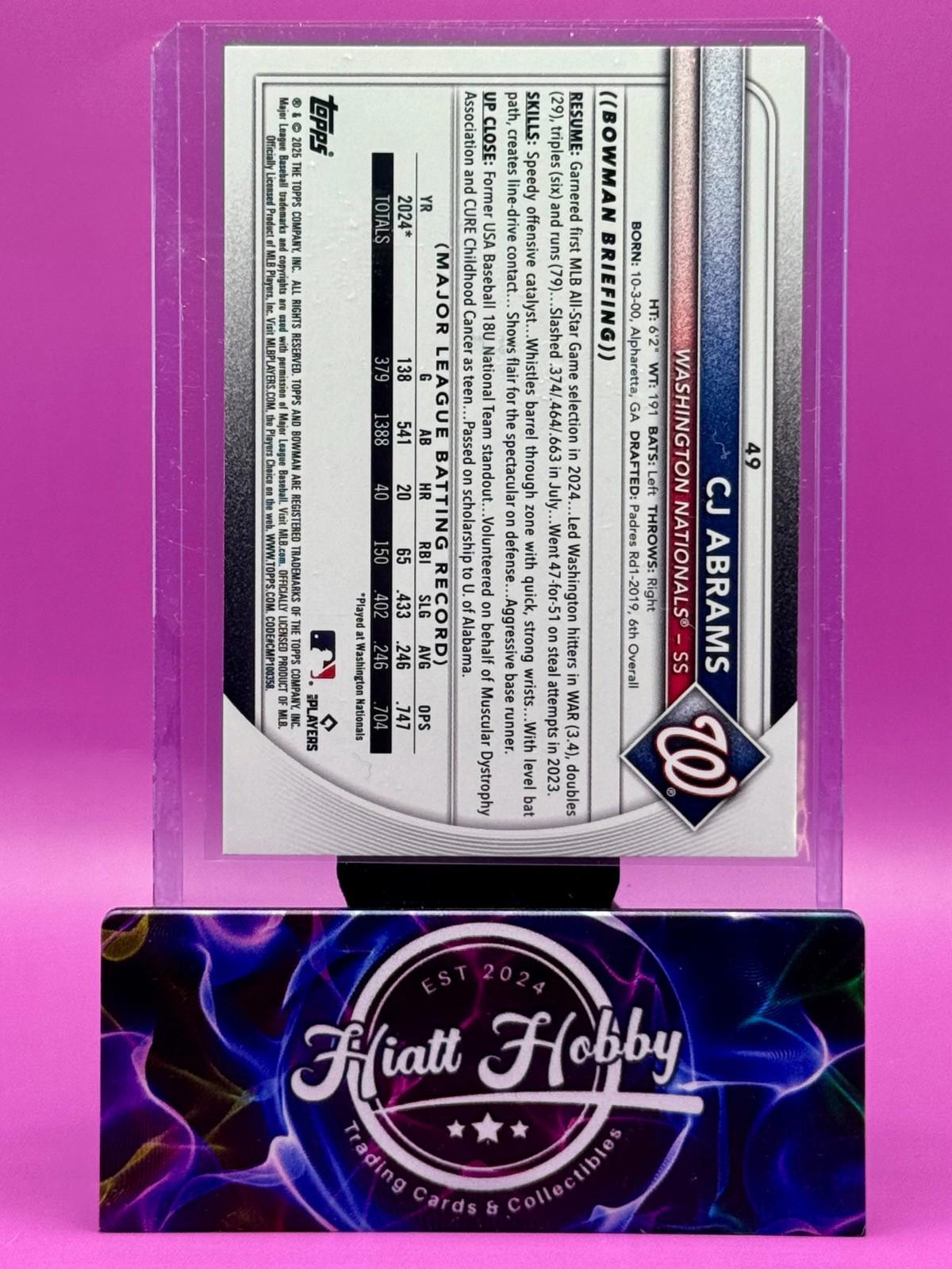 2025 Bowman - C.J. Abrams #49 Blue /150
