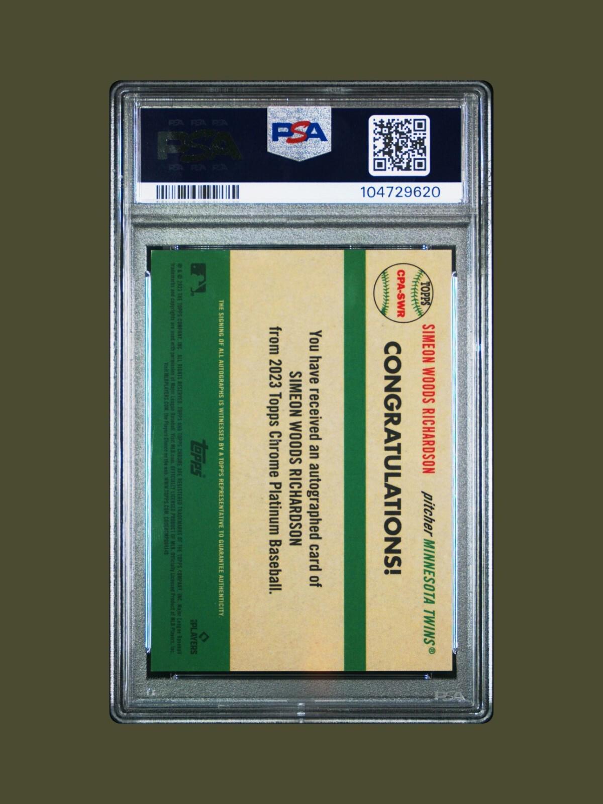2023 Topps Chrome Platinum Anniversary - Simeon Woods Richardson - Auto - PSA 9