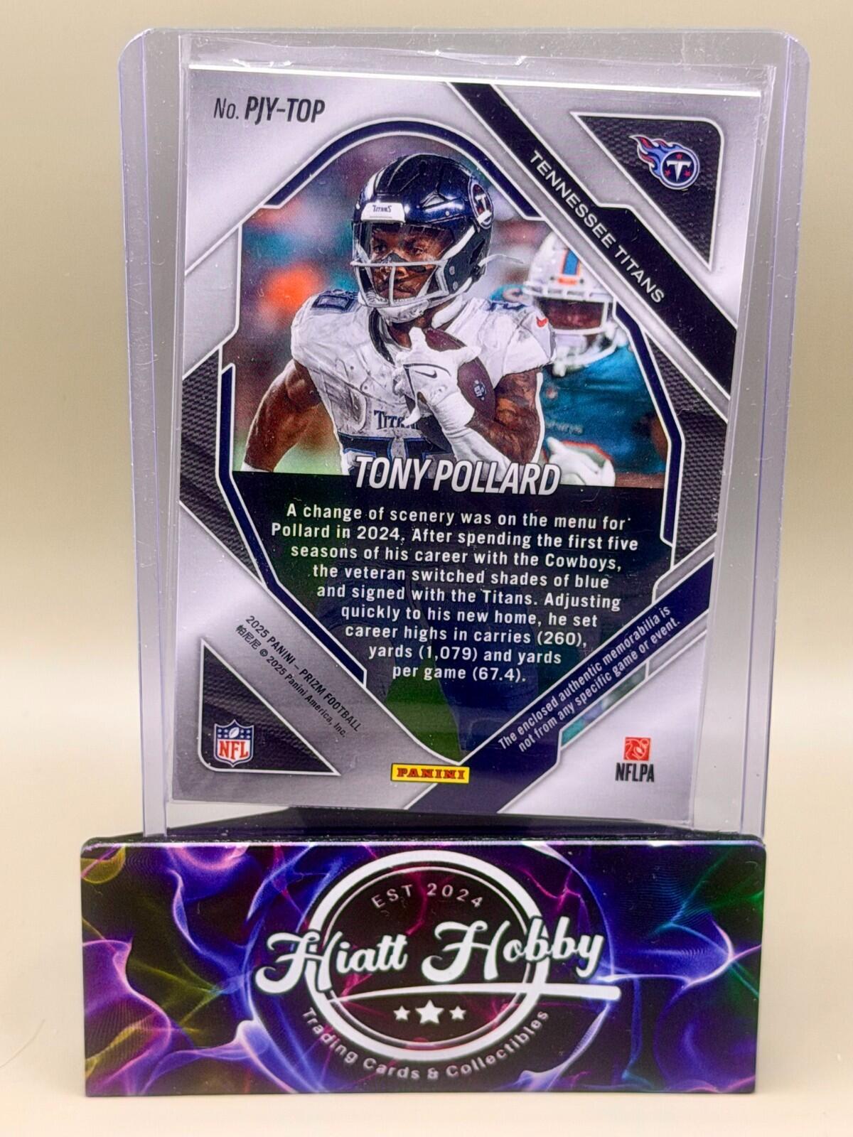 2025 Panini Prizm Football - #PJY-TOP Tony Pollard - Premier Jersey Silver Holo