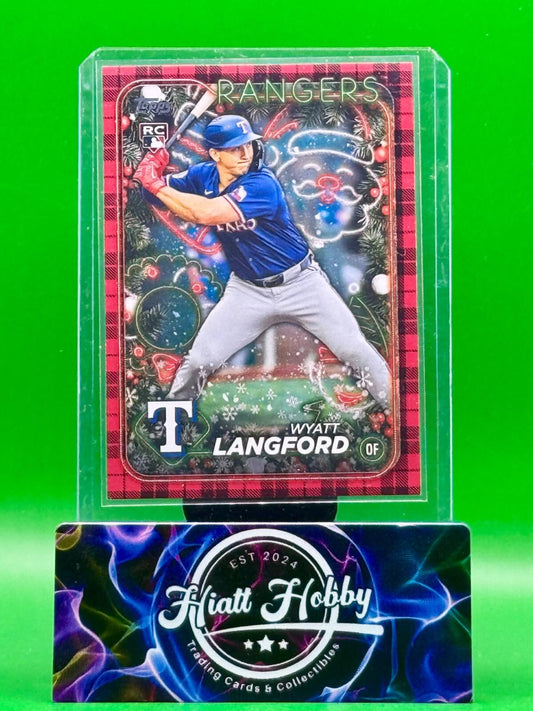2024 Topps Holiday - Wyatt Langford #H113 - Red Plaid(RC)