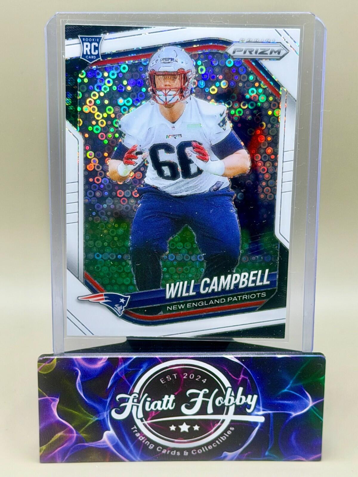 2025 Panini Prizm Football - #312 Will Campbell - White Disco Prizm (RC)