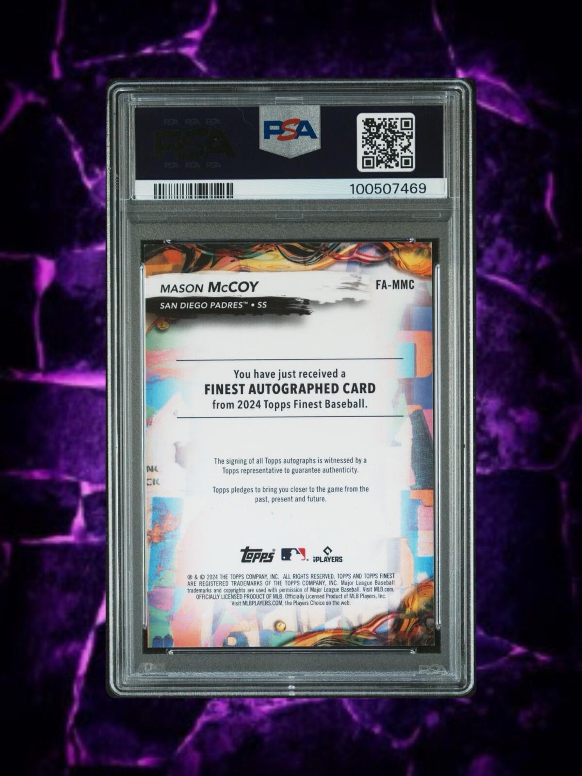 2024 Topps Finest - Finest Autographs Purple Refractor #FA-MMC Mason McCoy /125