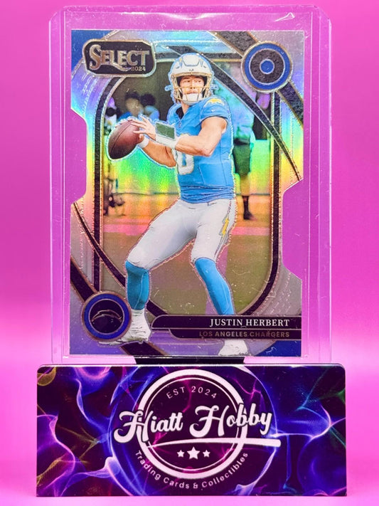 2022 Panini Select - Premier Level - Justin Herbert #155 Silver Prizm Die-Cut