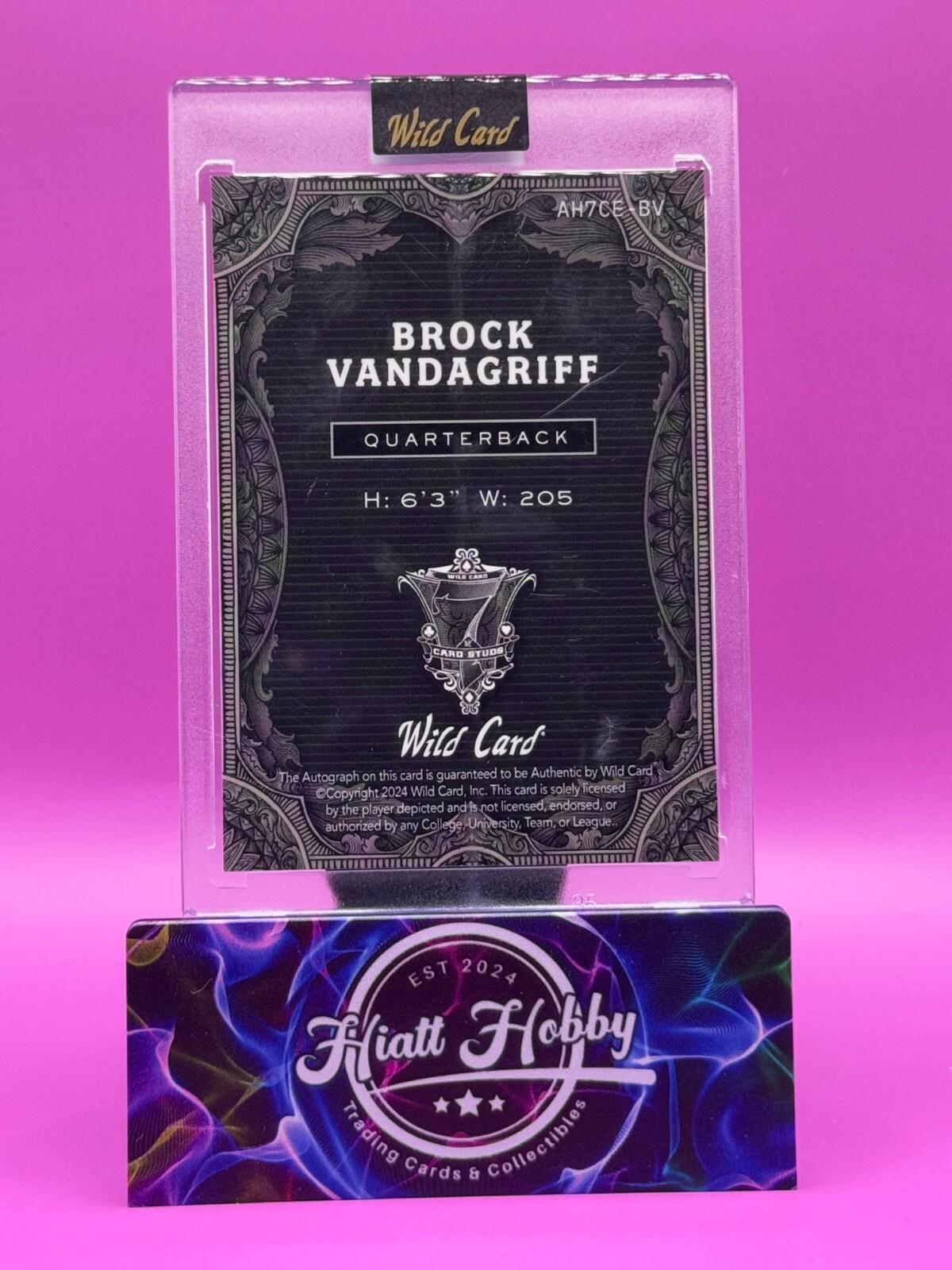 2024 Wild Card 7-Card Stud Brock Vandagriff #AH7CEBV Rainbow Shimmer Auto 1/1