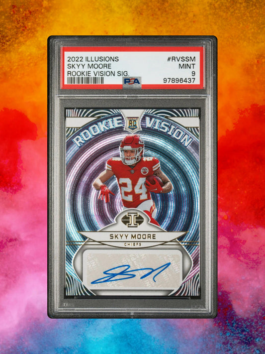 2022 Panini Illusions - Rookie Vision Signatures #RVS-SM Skyy Moore /149 PSA 9
