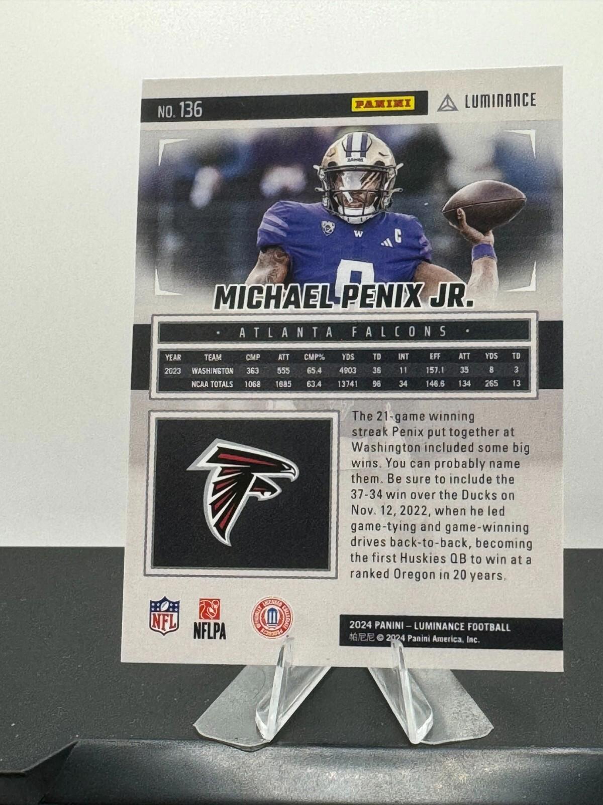 2024 Panini Lumincance Michael Penix Jr #136 (RC)