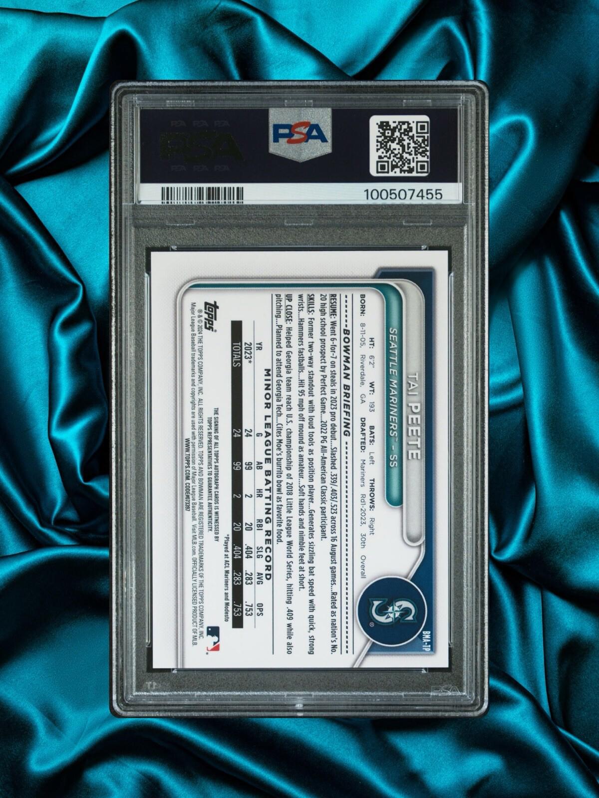 2024 Bowman Chrome - Mojo Autographs #BMA-TP Tai Peete (PSA 9)