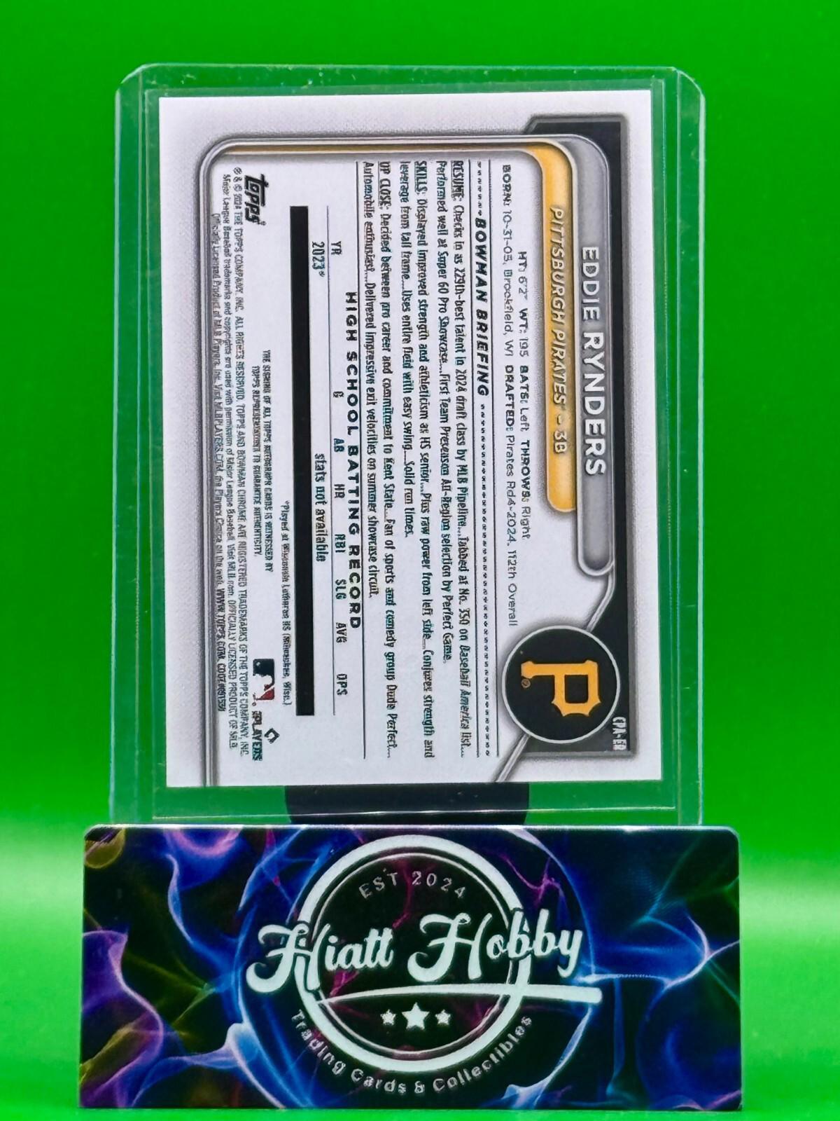 2024 Bowman Draft - Chrome Prospect Autographs Eddie Rynders #CPA-ER (AU, RC)